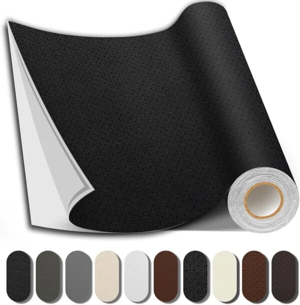 Black । Self-Adhesive PU Leather Repair Patch (10 sq. ft. / 27×54 inch) । CN-74
