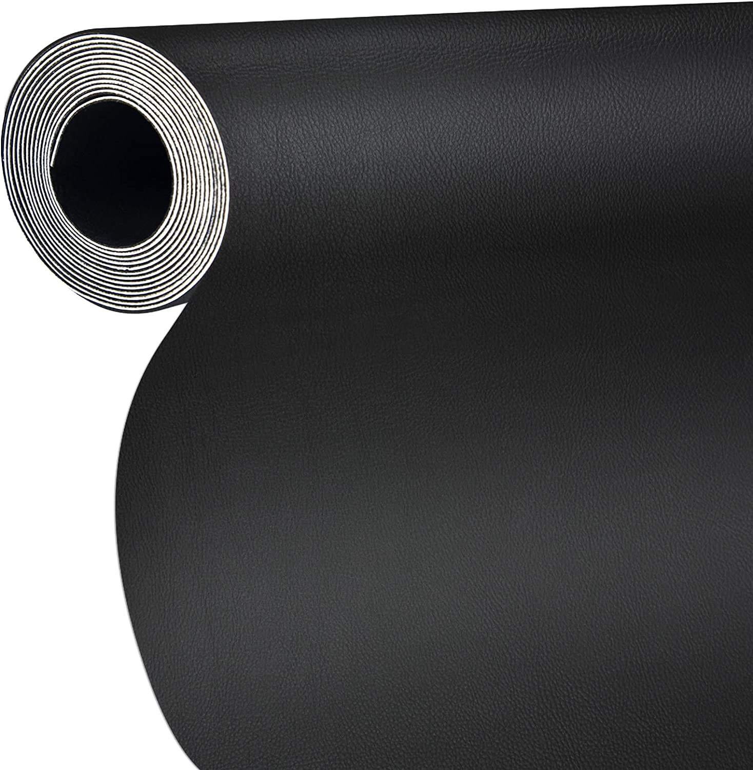 Black । Self-Adhesive PU Leather Repair Patch (5 sq. ft. / 13.5×54 inch) । CN-74