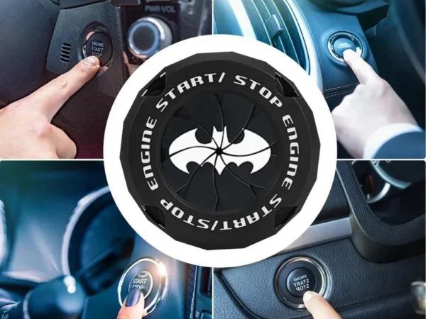 Premium Black Push-to-Start Button Cover – Decorative Rotary Engine Start Cover for Cars & Motorcycles