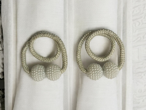 Elegant Silver (সিলভার) Magnetic Curtain Tiebacks | A Touch of Luxury