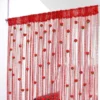 Red । Elegant Curtain  with Rose Flower & Thread Shiny Tassel (20 Rose) । CN-27