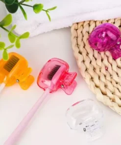 Alternative view of 5 Pcs (1 Set) Vibrant Toothbrush Head Covers – A Mix of 5 Unique Shades