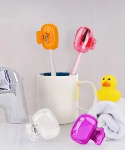 5 Pcs (1 Set) Vibrant Toothbrush Head Covers – A Mix of 5 Unique Shades