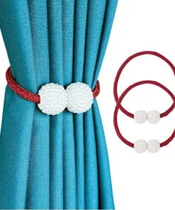 Red (লাল) Luxury Magnetic Curtain Tie Backs (2 পিস সেট)