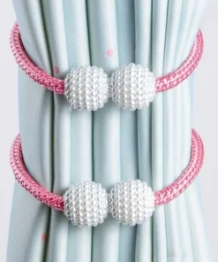 Pink (পিঙ্ক) Luxury Magnetic Curtain Tie Backs (2 পিস সেট)