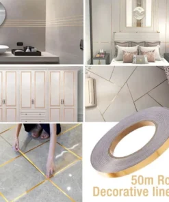 Alternative view of 166 Feet (Golden color) Self-Adhesive Waterproof Tile Gap Tape for Floor and Wall Sealing