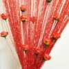 Red (লাল) String Curtain with Hanging Rose Tassels