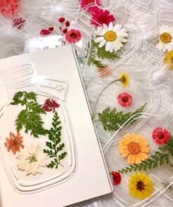 [50-Piece] Flower Storage Clear Bookmark