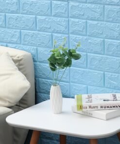 Sky - Self-Adhesive 3D Brick Pattern Foam Wall Sticker-Size: (23 sq. ft. / 27 x 120 inch)