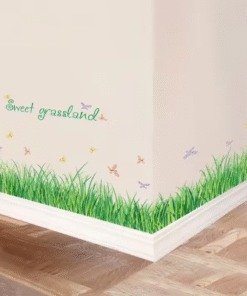 2Psc - Grass Waterproof Foundation Line Wall Sticker III