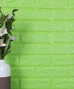 Alternative view of Light Green - Self-Adhesive 3D Brick Pattern Foam Wall Sticker-Size: (23 sq. ft. / 27 x 120 inch)
