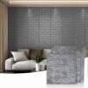 Ash - Self-Adhesive 3D Brick Pattern Foam Wall Sticker-Size: (23 sq. ft. / 27 x 120 inch)