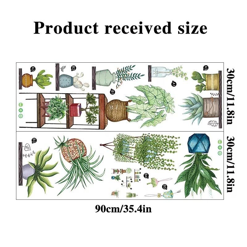 Tropical Green Plants Wall Sticker- Full Set - Image 2