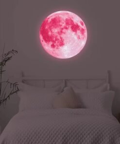 Alternative view of Pink-Premium Luminous Moon Art Sticker 30x30cm – Glows All Night