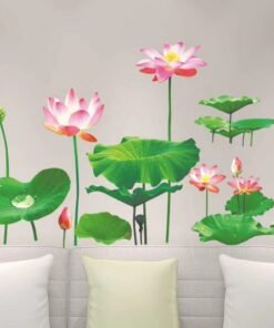 Artificial Lotus Flower Wall Stickers - Full Set