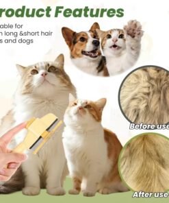 Premium Stainless Steel Pet Grooming Brush- Dog and Cat Hair Remover