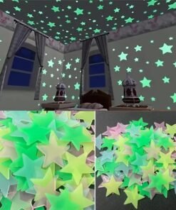4 Pack- Dark Luminous Star Wall Ceiling Stickers