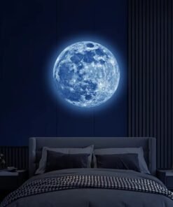 Blue-Premium Luminous Moon Art Sticker 30x30cm – Glows All Night