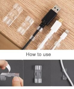 Alternative view of 16Psc- Large Self-Adhesive Transparent Cable Clip