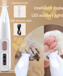 Pet Hair Trimmer with LED Display – Professional Grooming for Cats & Dogs