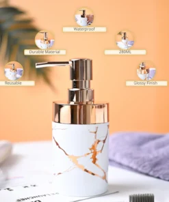 Alternative view of 1Pc White- Luxury Marble Soap Dispenser