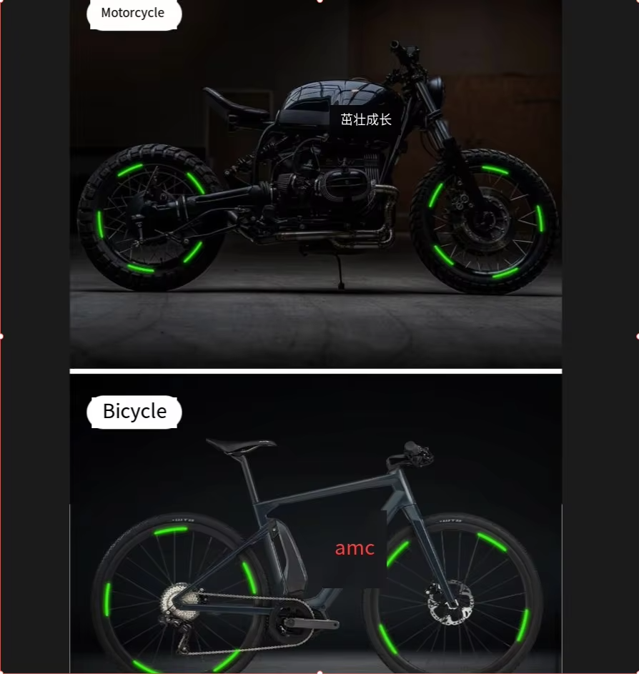 40Pcs- Car & Bike Wheel Rim Reflective Stickers । Safe Night Driving Visibility Strips - Image 2