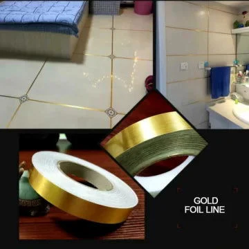 Golden । Self-Adhesive 1-Line Waterproof Tiles Gap Tape (1×5000 cm) । CN-15 - Image 8