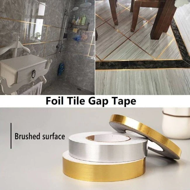 Golden । Self-Adhesive 1-Line Waterproof Tiles Gap Tape (1×5000 cm) । CN-15 - Image 11