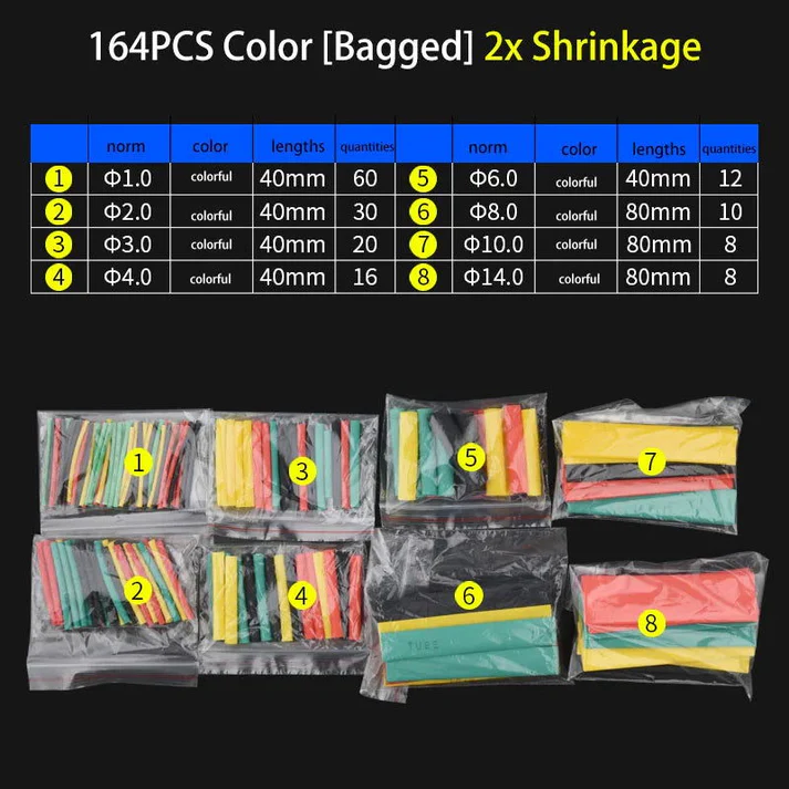 164 PCs । Heat Shrink Tube । CN-54 - Image 4