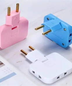 3 PCs । 3-in-1 Rotatable EU Plug Adapter । CN-65