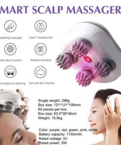 Alternative view of Smart Scalp Massager with Red Leaser । CN-81