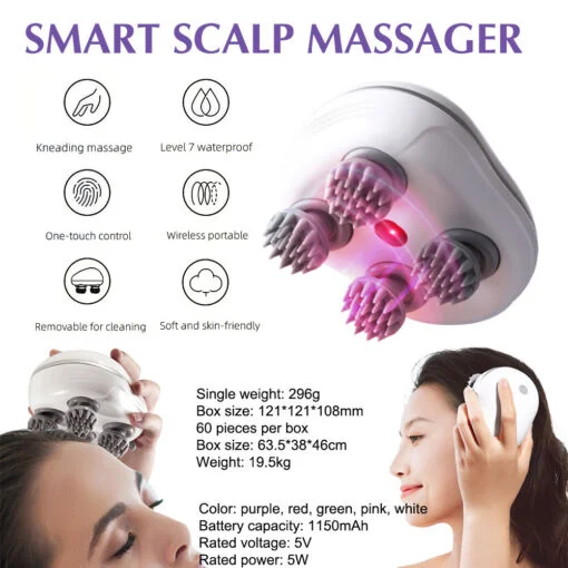 Smart Scalp Massager with Red Leaser । CN-81 - Image 2