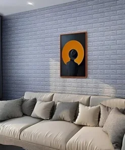 Ash । Self-Adhesive 3D Brick Pattern Foam Wall Sticker (23 sq. ft. / 27×120 inch) । CN-75