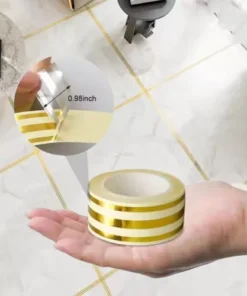 Alternative view of 3 PCs । Self-Adhesive 3-Line Waterproof Tiles Gap Tape (Golden) । CN-16