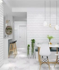 White । Self-Adhesive 3D Brick Pattern Foam Wall Sticker (23 sq. ft. / 27×120 inch) । CN-75